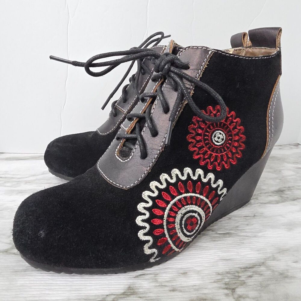 L’Artiste Spring Step Westminster Ankle Zip Leather Booties Women’s Sz 6 Comfort